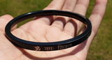 Om Namah Shivaya Kara Black Stainless Steel Hindu Shiva Kada Ohm Namo Bangle R8 Shivaey Smooth Flat Bracelet