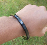 Jai Mata Di Kara Black Stainless Steel Bangle Hindu Kada Rani Durga Maa Bracelet R9 Smooth Flat Kura New Unisex