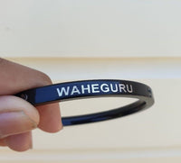 Waheguru Kara Black Sikh Khanda Bangle Smooth Flat Stainless Steel Kada G17 Kura