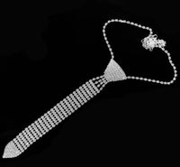 Neck tie necklace stunning silver plated celebrity design vintage look new ggg49