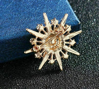 Stunning vintage look gold plated six point star celebrity brooch broach pin e1