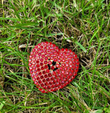 Red Heart Celebrity Brooch Stunning Vintage Look Retro Style Love Broach Pin D3R