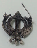 Stunning diamonte silver plated sikh khanda brooch cake pin x-mas singh gift