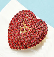 Red Heart Celebrity Brooch Stunning Vintage Look Retro Style Love Broach Pin D3R