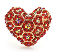 Red Heart Celebrity Brooch Stunning Vintage Look Retro Style Love Broach Pin D2R