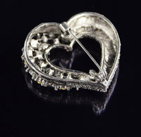 Black Heart Celebrity Brooch Stunning Vintage Look Retro Style Love Broach Pin D