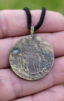 Hindu Ram Lakshman Ram Darbar Token Coin Raj pendant Locket in black thread PP22