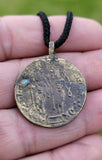 Hindu Ram Lakshman Ram Darbar Token Coin Raj pendant Locket in black thread PP22