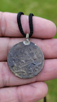 Hindu Ram Lakshman Ram Darbar Token Coin Raj pendant Locket in black thread PP22