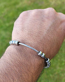 Stainless Steel Kara Meditation Praying Beads Sikh Singh Kaur Simran Bangle EE9