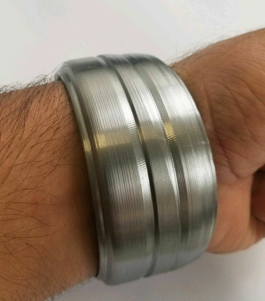 Heavy Wide Steel Sarbloh Pure Iron Steel Sikh Baba Deep Singh Kara Style Kada H2G