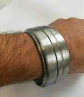 Heavy Wide Steel Sarbloh Pure Iron Steel Sikh Baba Deep Singh Kara Style Kada H2G