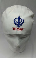 Sikh punjabi turban patka pathka singh khanda bandana head wrap white colour
