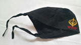 Sikh Patka Punjabi Black Bandana Kids infants baby pathka khanda Head wrap gear - Two Strings