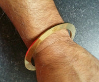 Gold plated laser engraved khandas sikh singh khalsa chakri kada bangle kara da1