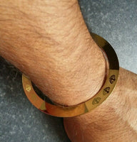 Gold plated laser engraved khandas sikh singh khalsa chakri kada bangle kara da1