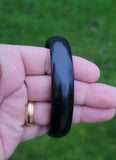 Black Kara Sarbloh Kada Pure Iron Round Smooth Sikh Bangle Singh Kaur Khalsa J17 Unisex Bracelet