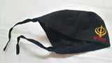 Sikh Patka Punjabi Black Bandana Kids infants baby pathka khanda Head wrap gear - Two Strings