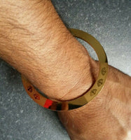 Gold plated laser engraved khandas sikh singh khalsa chakri kada bangle kara da1