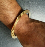 Gold plated laser engraved khandas sikh singh khalsa chakri kada bangle kara da1