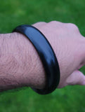 Black Kara Sarbloh Kada Pure Iron Round Smooth Sikh Bangle Singh Kaur Khalsa J17 Unisex Bracelet