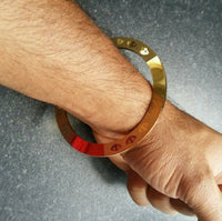 Gold plated laser engraved khandas sikh singh khalsa chakri kada bangle kara da1