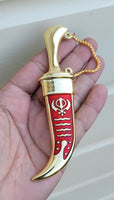 Sikh ceremonial Siri Sahib Stunning Stainless Steel Singh Kaur Kakaar 5Ks Red NN