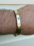 Brass kara khanda engraved bangle smooth khalsa singhkara sikh kaur kada gift i5R