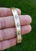 Brass kara khanda engraved bangle smooth khalsa singhkara sikh kaur kada gift i5