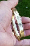 Brass kara khanda engraved bangle smooth khalsa singhkara sikh kaur kada gift i5