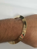 Pure brass 22ct gold look smooth chakri sikh singh kaur khalsa kara bangle k6