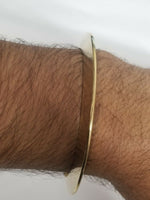 Pure brass 22ct gold look smooth chakri sikh singh kaur khalsa kara bangle k6