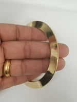 Pure brass 22ct gold look smooth chakri sikh singh kaur khalsa kara bangle k6