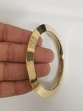 Pure brass 22ct gold look smooth chakri sikh singh kaur khalsa kara bangle k6