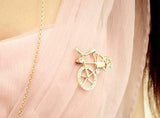 Stunning vintage look gold plated cycle bike brooch suit coat broach pin ha17