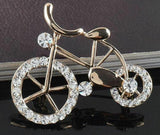 Stunning vintage look gold plated cycle bike brooch suit coat broach pin ha17