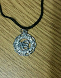 Beautiful unisex small round steel punjabi sikh 1 onkar pendant with rhinestones