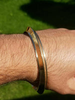 Brass Kara One Edge Gold Look Sikh Singh Bangle Kaur Khalsa kada bracelet L4 New