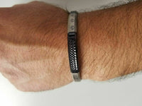 Black colour laser engraved khandas sikh kaur singh khalsa kara bangle kada j9