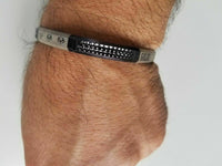 Black colour laser engraved khandas sikh kaur singh khalsa kara bangle kada j9