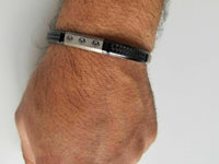 Black colour laser engraved khandas sikh kaur singh khalsa kara bangle kada j9