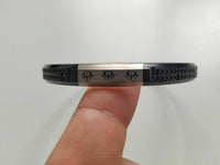 Black colour laser engraved khandas sikh kaur singh khalsa kara bangle kada j9