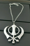 Stainless Steel Khanda Punjabi Sikh Pendant Car Rear view Mirror hanger Panjabi Amulet