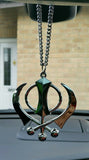 Stainless Steel Khanda Punjabi Sikh Pendant Car Rear view Mirror hanger Panjabi Amulet