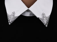 Silver gold plated triangle designer collar pin creative shirt brooch gift ggg3