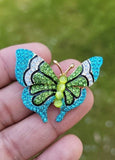 Butterfly brooch vintage look gold plated celebrity design broach queen pin s24