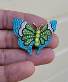 Butterfly brooch vintage look gold plated celebrity design broach queen pin s24