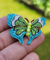 Butterfly brooch vintage look gold plated celebrity design broach queen pin s24