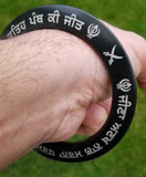 Sikh kara gold or silver engraved gurmukhi black sarbloh bangle black kada dd10