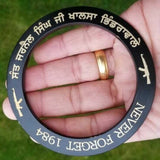 Sikh kara gold or silver engraved gurmukhi black sarbloh bangle black kada dd10